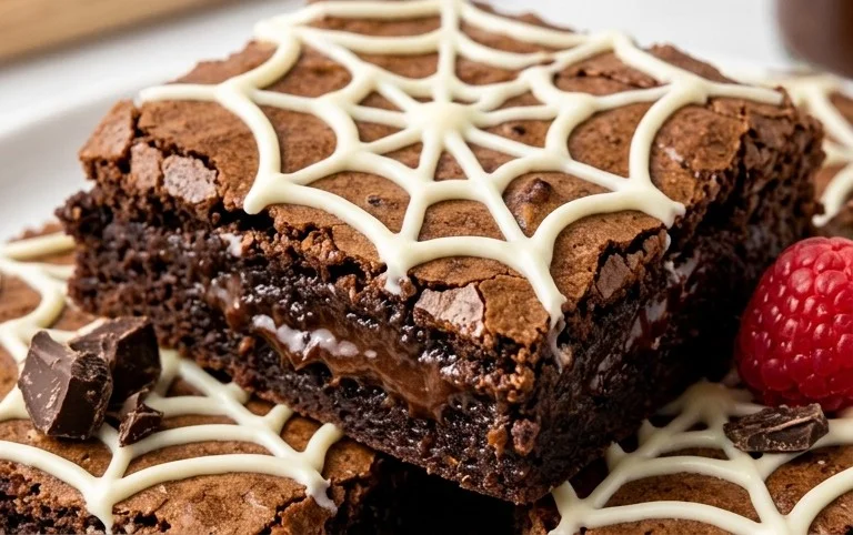 Spider Web Brownies