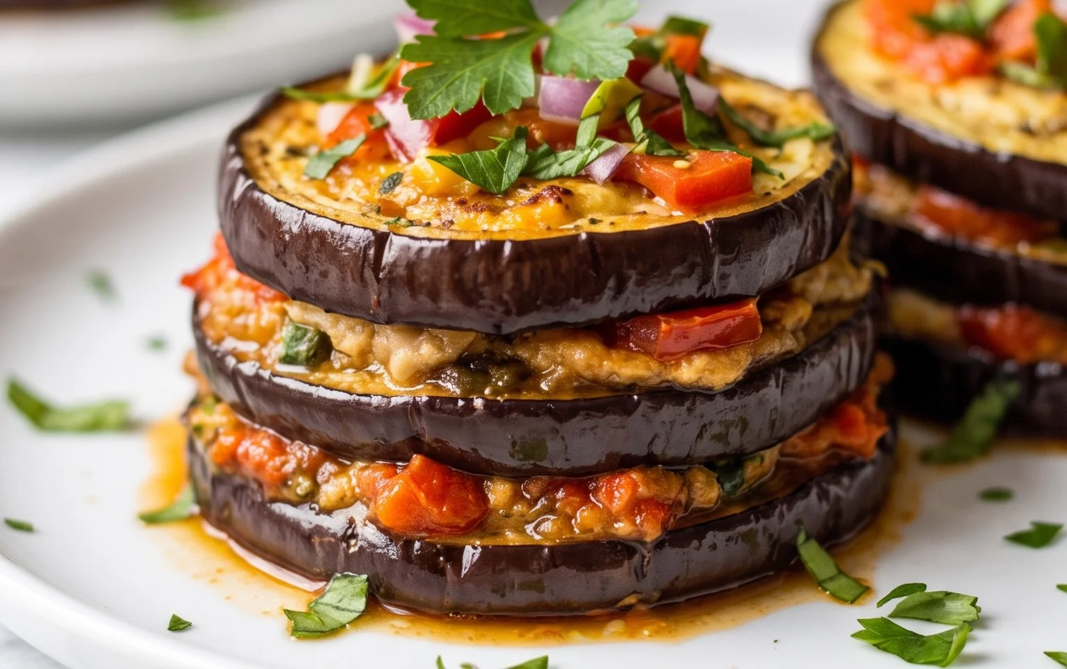 Baked Eggplant Stacks